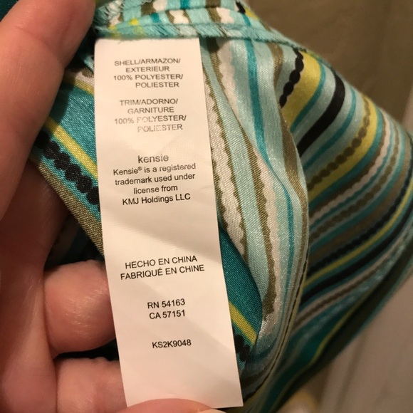 NWT Kensie Bead Stripe Fit & Flare Dress - Picture 6 of 6